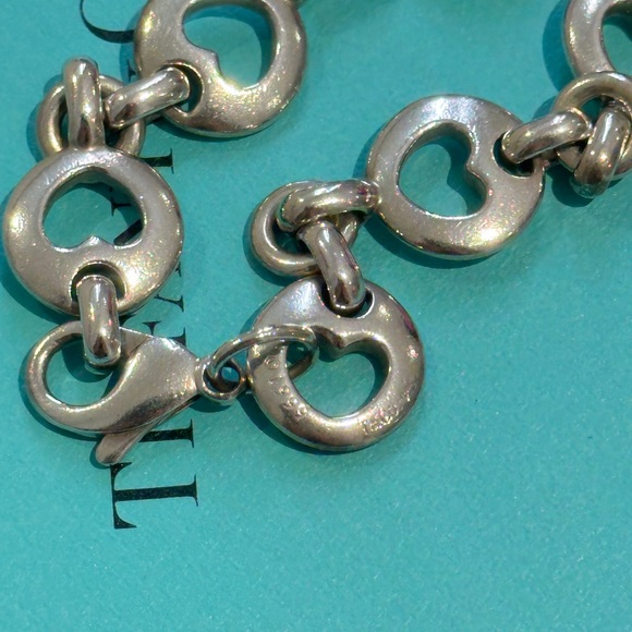 1999 Tiffany & Co. 925 Sterling Silver Stencil Heart Cut Out Bracelet - Picture 7 of 8